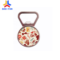 Ouvre-bouteille de sublimation vierge Offres Spéciales aimant de réfrigérateur, impression de bricolage aimant de réfrigérateur en métal de forme ronde