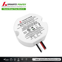 Mini-convertisseur LED rond à tension constante 12V 24V, dimmable par Triac, 15W pour bande LED