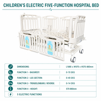 Lit d'hôpital électrique réglable à 5 fonctions, lit médical pédiatrique, lit d'hôpital pour enfants, barrières latérales en ABS pour clinique et service