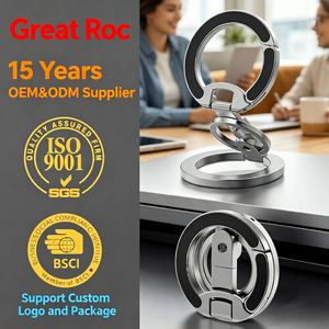 Soporte Magnético para Teléfono, Giratorio 360° ° Plegable, de Aleación de Zinc, con Doble <span class=keywords><strong>Anillo</strong></span> de Elevación para Oficina - Product Image 5