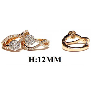 Pendientes Huggie de Oro Blanco Sólido de 18k con Diamantes Naturales VS en Forma de Racimo Redondo, Diseño Personalizado, Directo de Fábrica, Joyería Fina, Regalo de Aniversario - Product Image 2