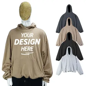 KY32 özel ga p kanye unisex ağır pamuk boş kalın damla omuz düz çift katmanlı boş boy hoodies