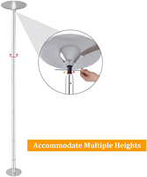 Kit de pole dance, barre de danse rotative d'intérieur, hauteur réglable de 2235 à 2745 mm (7,4 à 9 pieds), barre de pole dance fitness de 45 mm