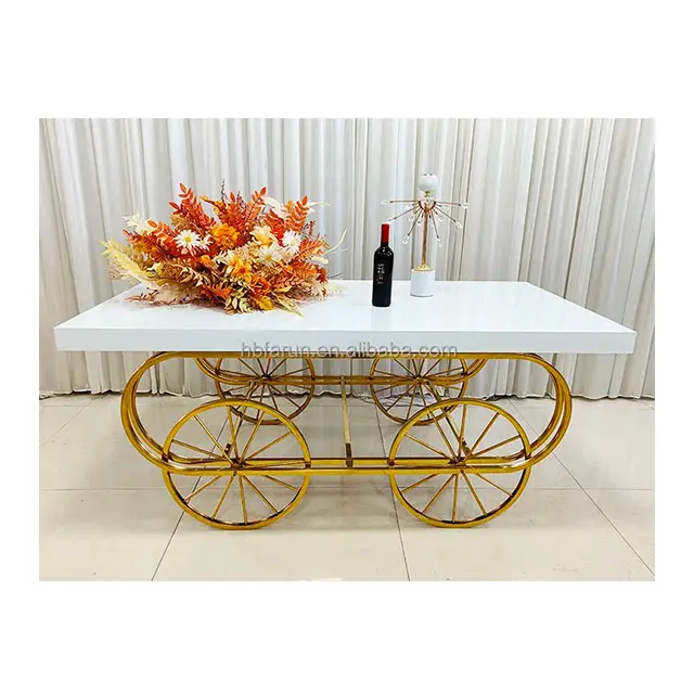 Vente en gros Décoration de fête Décoration de mariage Chariot à bonbons et gâteaux avec roues
