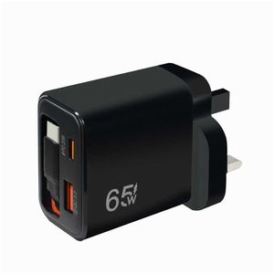 Cargador de pared de doble puerto GaN de 65W con cable retráctil de USB-C, adaptador de viaje de carga rápida PD 3,0 QC3.0 para tableta de teléfono móvil - Product Image 4