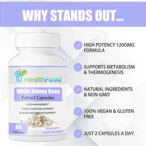 OEM ODM White Kidney Bean Extract Capsules with Common Bean Supports Metabolism Thermogenesis Digestive Health Capsules - Product Image 5