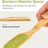Vente en gros de produits naturels écologiques 3pcs Fouet Matcha réutilisable Cuillère en bois de bambou Service à thé Accessoires
