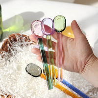 Cuillère à crème glacée en verre coloré personnalisée pour le thé Cuillère à remuer le café Cuillères à remuer en verre pour le café