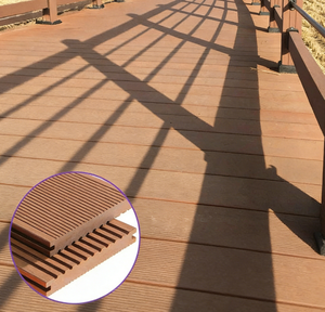 Revêtement de sol extérieur en WPC extrudé, imperméable, prix direct usine, vente en gros de terrasses en composite <span class=keywords><strong>bois</strong></span>-plastique - Product Image 1