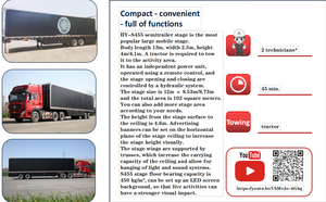 Remorque de scène extérieure HUAYUAN S455 |   Semi-remorque hydraulique de 13 m |   Toit et scène haute capacité - Product Image 5