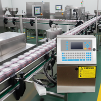 Mesin Pencetak Inkjet Kontinu CIJ Otomatis, Mesin Pengkode Tanggal dan Kode Batch dengan Sabuk Konveyor untuk Plastik, Logam, Kertas, Kayu