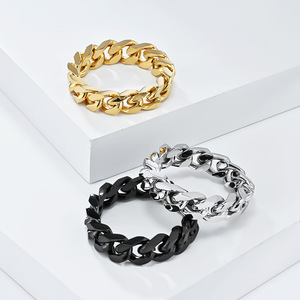 yunnique unisex minimalist titanium steel chain ring, hip-hop light luxury fashion, unique stainless steel bracelet - Product Image 1