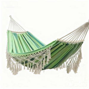 <span class=keywords><strong>Hamac</strong></span> de lit portable en toile rayée pour le camping en plein air, le jardin, la cour, la terrasse - Double ou simple - Pour les voyages - Product Image 4