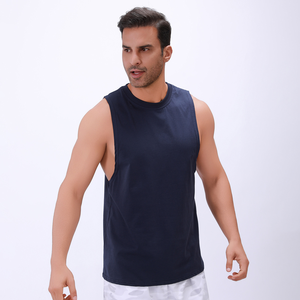 Camisetas deportivas sin mangas de algodón personalizadas para hombre, camisetas sin mangas para entrenamiento, gimnasio, correr muscular, camisetas sin mangas deportivas, Impresión de fabricante - Product Image 2