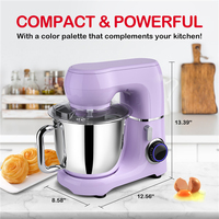 Robot culinaire électrique 1300W, mini robot de cuisine domestique, 4,5L, robot pâtissier électrique