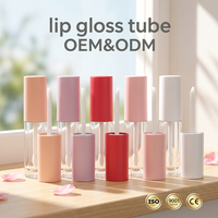 Contenants et tubes en plastique pour gloss à lèvres en gros avec logo personnalisé, design rond, emballage cosmétique 4 ml