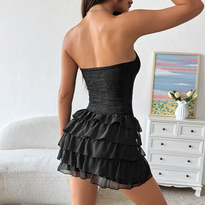 Top Corsetto Estivo da Donna in Pizzo Unico e Bellissimo, Gonna a Vita Alta Stile Coreano, Moda Elegante per il Lavoro - Product Image 4