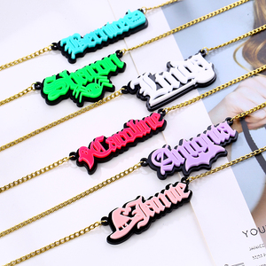 Collar con nombre personalizado, joyería única personalizada, acrílico, tema <span class=keywords><strong>de</strong></span> Halloween, accesorios para <span class=keywords><strong>disfraces</strong></span>, regalo <span class=keywords><strong>de</strong></span> fiesta para buenos amigos - Product Image 1