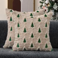 Housse de coussin de Noël 2026 matelassée et shaggy, motif arbre, en peluche 3D, pour décoration de canapé, vente en gros usine CLTF, 45x45cm