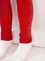 Leggings d'Entraînement de Patinage Artistique avec Strass pour Enfants et Filles, Vêtements de Gymnastique, Vêtements de Performance, 6-16
