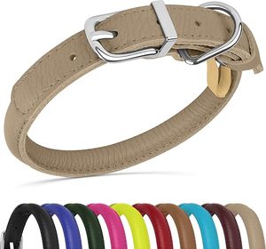 <span class=keywords><strong>Collar</strong></span> de Cuero Enrollado Nibao, Collares Suaves para Perros Pequeños, Medianos y Grandes, Cachorros - Product Image 2