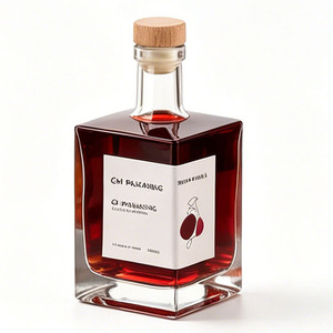 Bouteille carrée en verre transparent pour spiritueux, <span class=keywords><strong>vodka</strong></span>, whisky, brandy, gin, tequila, vin, 250 ml, 375 ml, 500 ml, 700 ml, 750 ml, 1000 ml, personnalisable - Product Image 1