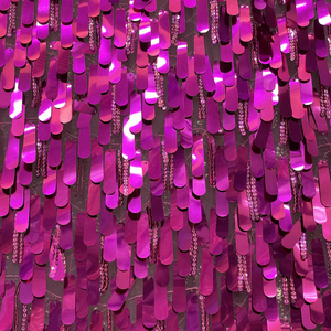 Vestido informal de gama alta, 40mm, semilla de melón, tira larga, tela bordada con borlas de lentejuelas plateadas - Product Image 2