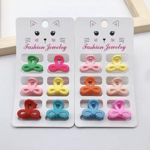 Aksesori cakar rambut warna cerah Mini untuk anak-anak klip rambut Resin asetat logam gaya manis untuk dekorasi pesta dikemas dalam kotak - Product Image 3