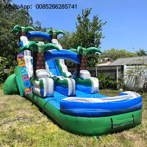 Tobogán Acuático Inflable Comercial de Palmera para Niños, Tobogán Acuático Inflable de PVC con Temática de Playa, Toboganes Inflables para Fiestas - Product Image 1