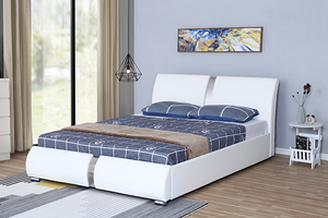 עיצוב יוקרה מודרני עיצוב חדר שינה יחיד זוגית קווין קינג סייז זוגית קינג סייז עם מיטה מעור אוטה - Product Image 6