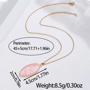 अंडाकार प्राकृतिक पत्थर के पेलेंट हार कच्चे जेम्स्टोन हस्तनिर्मित साधारण क्लासिक बोहो गहने महिला पुरुषों के लिए दैनिक आकस्मिक आध्यात्मिक उपहार - Product Image 6