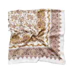 Écharpe en coton polyester 130x130cm pour femmes, hijab, foulard fin imprimé musulman, vente en gros 2024 - Product Image 5