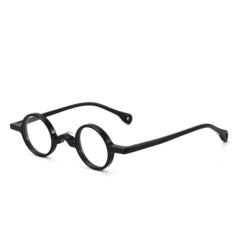 BLONGU OEM yüksek kaliteli asetat gözlük küçük yuvarlak gözlük çerçeveleri klasik kalın yuvarlak asetat gözlük çerçeveleri
