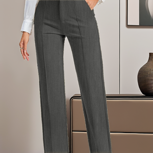 Spring New Arrival Breathable Eco-Friendly High-Waisted Straight Leg Rolled-Up <b>Pants</b> - Product Image 2