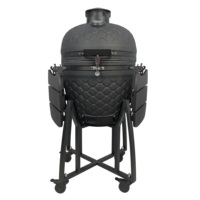 AUPLEX AU-22 Parrilla de Carbón Cerámica Premium de 22 Pulgadas con Forma de Barbacoa, Componentes de Acero, Seguridad contra Llamas, Superficie Antiadherente, Acabado Mate