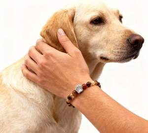 Naturstein-Splices Legierung Hundepfoten-Accessoires Elastisches Armband Katzenpfoten-Perlen Armband für Frauen Männer Schmuck Tier - Product Image 3