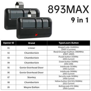 Télécommande de porte de <span class=keywords><strong>garage</strong></span> pour Wayne <span class=keywords><strong>Dalton</strong></span> 372MHZ 893max 9IN1 - Product Image 2