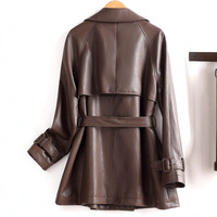 Veste marron slim haut de gamme pour femme en similicuir PU, manteau personnalisé pour l'hiver et le quotidien