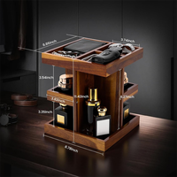 Support de rangement rotatif vintage en bois pour coiffeuse, présentoir à parfums en bois, organisateur pour la décoration de table de toilette