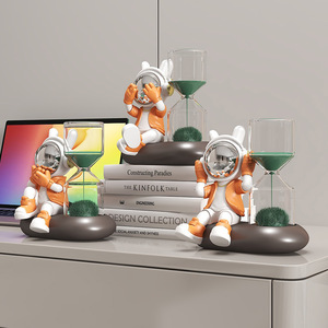 Clessidra Astronauta Dipinta a Mano in Resina Sintetica, Ornamento da Scrivania, Decorazione per TV, Vino e Portico - Product Image 5