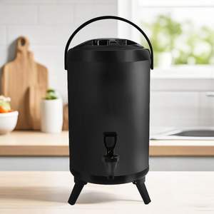 Dispensador de Té con Leche AstaHess de 8L, Contenedor de Bebidas Aislado de Acero Inoxidable con Grifo y Base Negra - Product Image 3