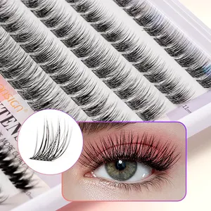 C Curl Mixed Length Premade Lash Fans Trays Cluster Lashes Wholesale Pre Cut Fluffy 0.03 Superfine Band Diy Lash Extension Kit