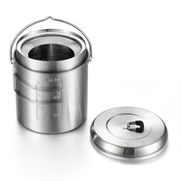 Poêle à frire/chaudière d'extérieur en acier inoxydable, vente en gros, avec long manche, design pliable et portable, compatible gaz et induction