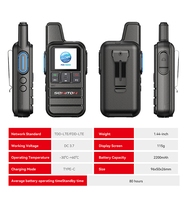 Radio Walkie Talkie 4G POC Portabel Ultra Ringan Berkapasitas Tinggi, Mendukung SIM GPS, Jangkauan Komunikasi Jarak Jauh Global