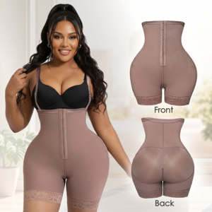 Fajas Colombianas con Tirantes Desmontables, Control de <span class=keywords><strong>Abdomen</strong></span>, Moldeador de Cuerpo con Cierre en la Entrepierna para Mujer, Tallas Grandes - Product Image 1