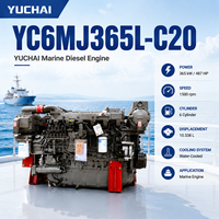 محرك ديزل بحري SCDC YUCHAI YC6MJ سلسلة YC6MJ365L-C20 بقوة 300 كيلوواط و410 حصان وسرعة 1800 دورة في الدقيقة، 6 أسطوانات للسفن التجارية والبضائع