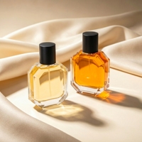 Nouvelle conception de flacon de parfum transparent personnalisé, boîte cadeau irrégulière personnalisée, flacons de parfum de luxe vides avec vaporisateur