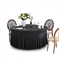 Nappe de table ronde épaisse haut de gamme, spéciale pour mariage et fête, grande, élastique, à motif uni