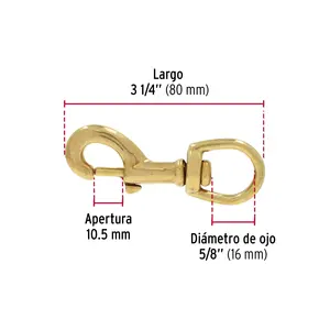 FIERO 5/8\" Brass Twist Swivels Box of 12 Units <b>Marine</b> <b>Hardware</b> - Product Image 3