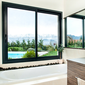 Fenêtre coulissante en verre de petite taille en <span class=keywords><strong>aluminium</strong></span> <span class=keywords><strong>Schuco</strong></span> avec isolation thermique noire - Product Image 1